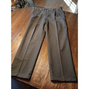 38x33 Dockers Relaxed Fit Grey Pleated Cuffed Hem Casual Dress Pants Trousers